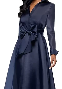 Women's Collared Fit and Flare Gown