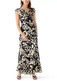 Women's Sleeveless Cowl Neck Floral Print Dress