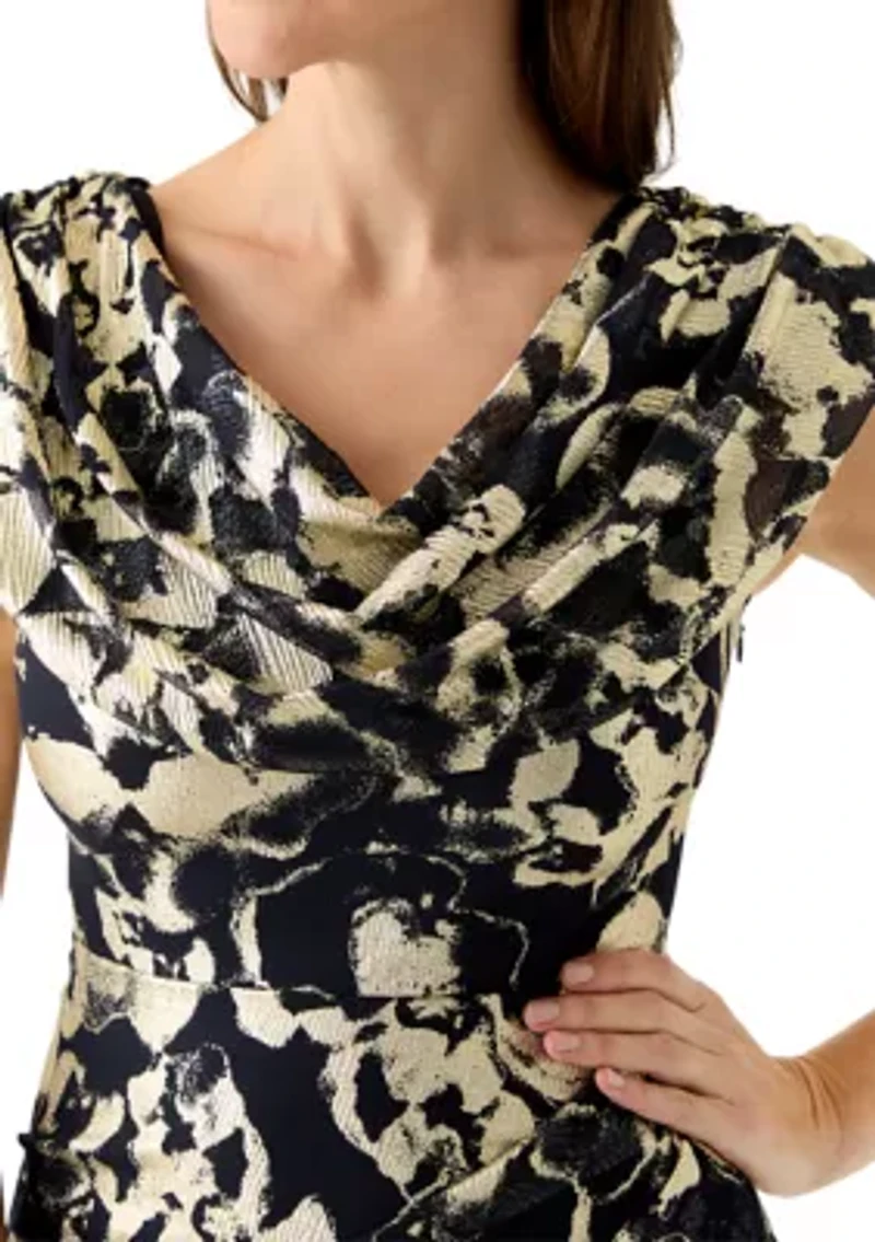 Women's Sleeveless Cowl Neck Floral Print Dress