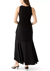 Women's Mixed Media Long Dress