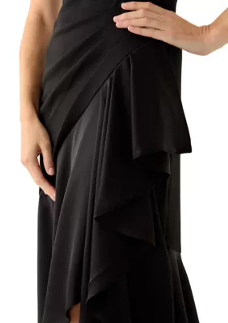 Women's Mixed Media Long Dress