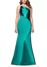 Women's Strapless Satin Gown