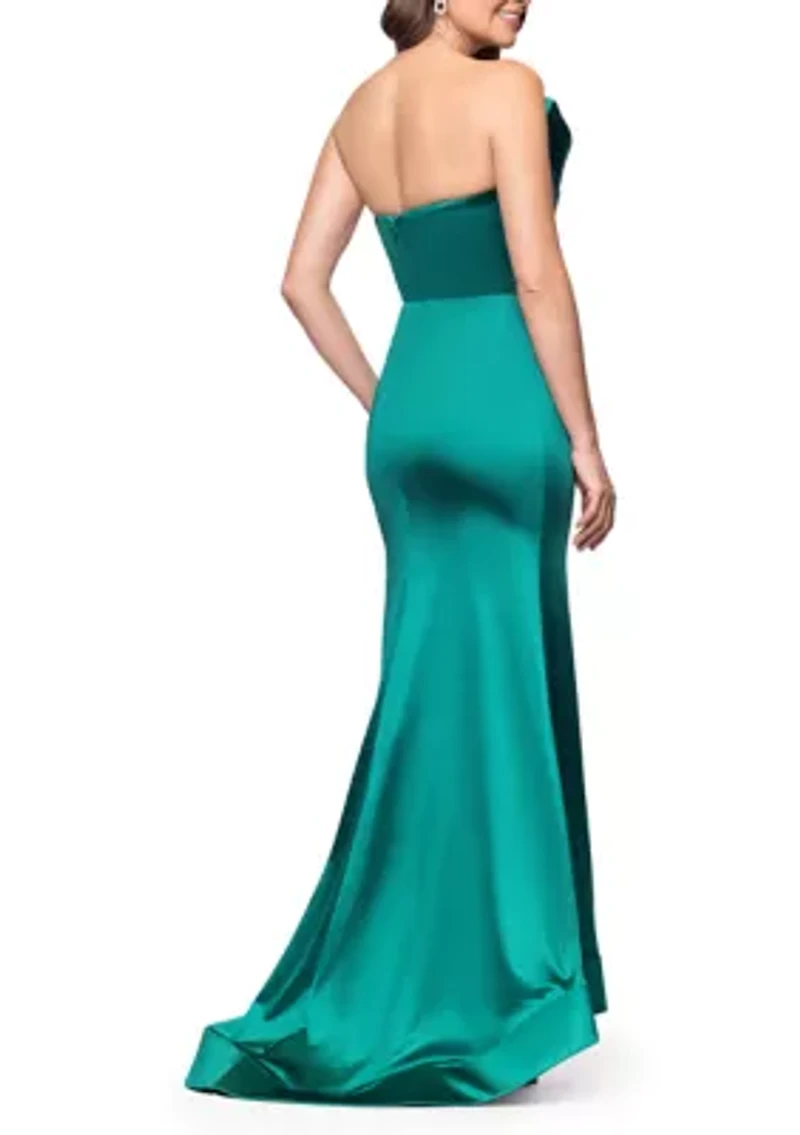Women's Strapless Satin Gown