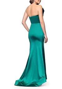 Women's Strapless Satin Gown