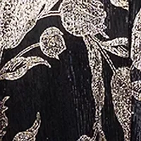 Women's Long Foil Crinkle V-Neck Gown