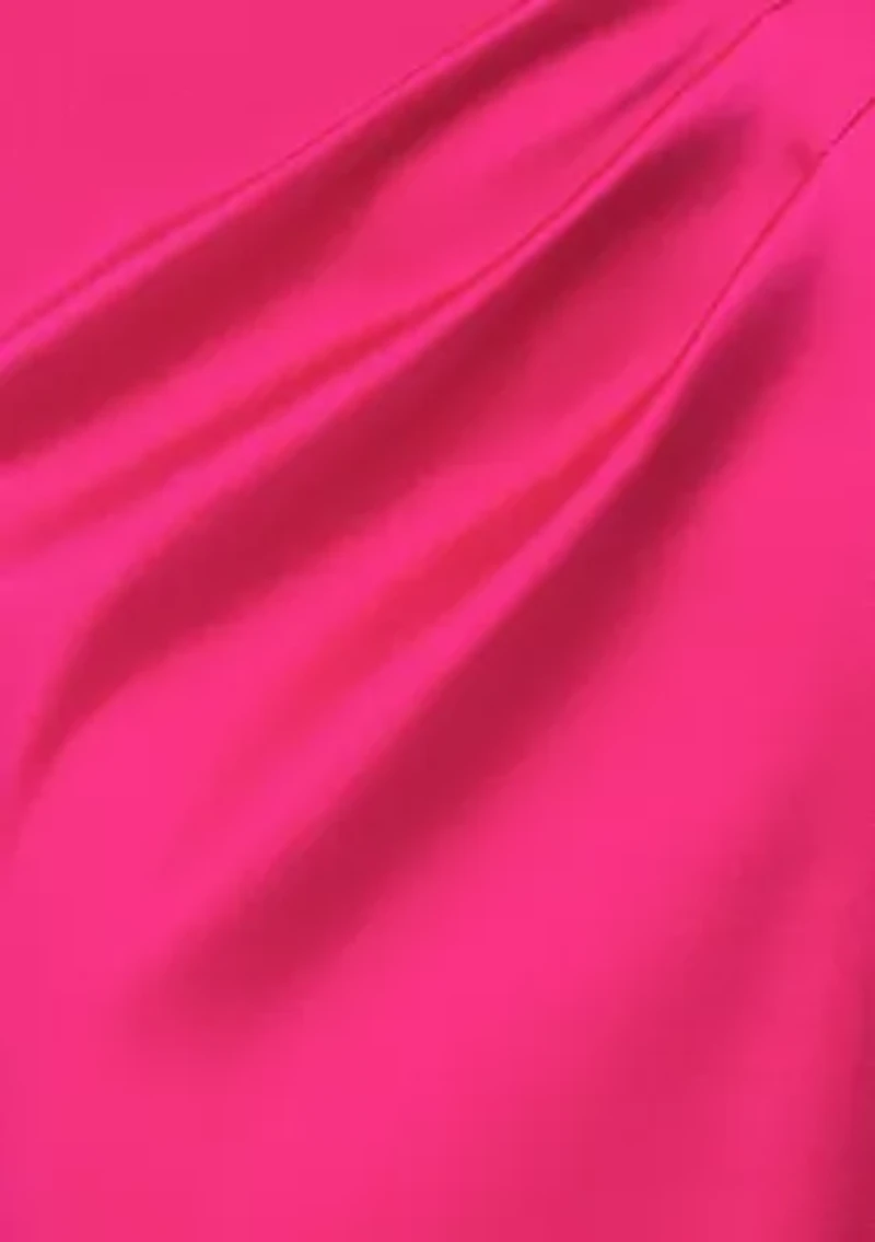 Women's Short Sleeve V-Neck Mikado Gown