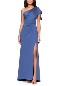 Women's One Shoulder Ruched Gown