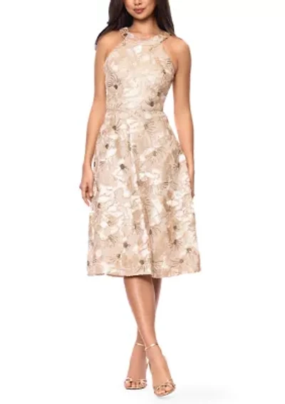 Women's Sleeveless Halter Soutache Sequin Dress
