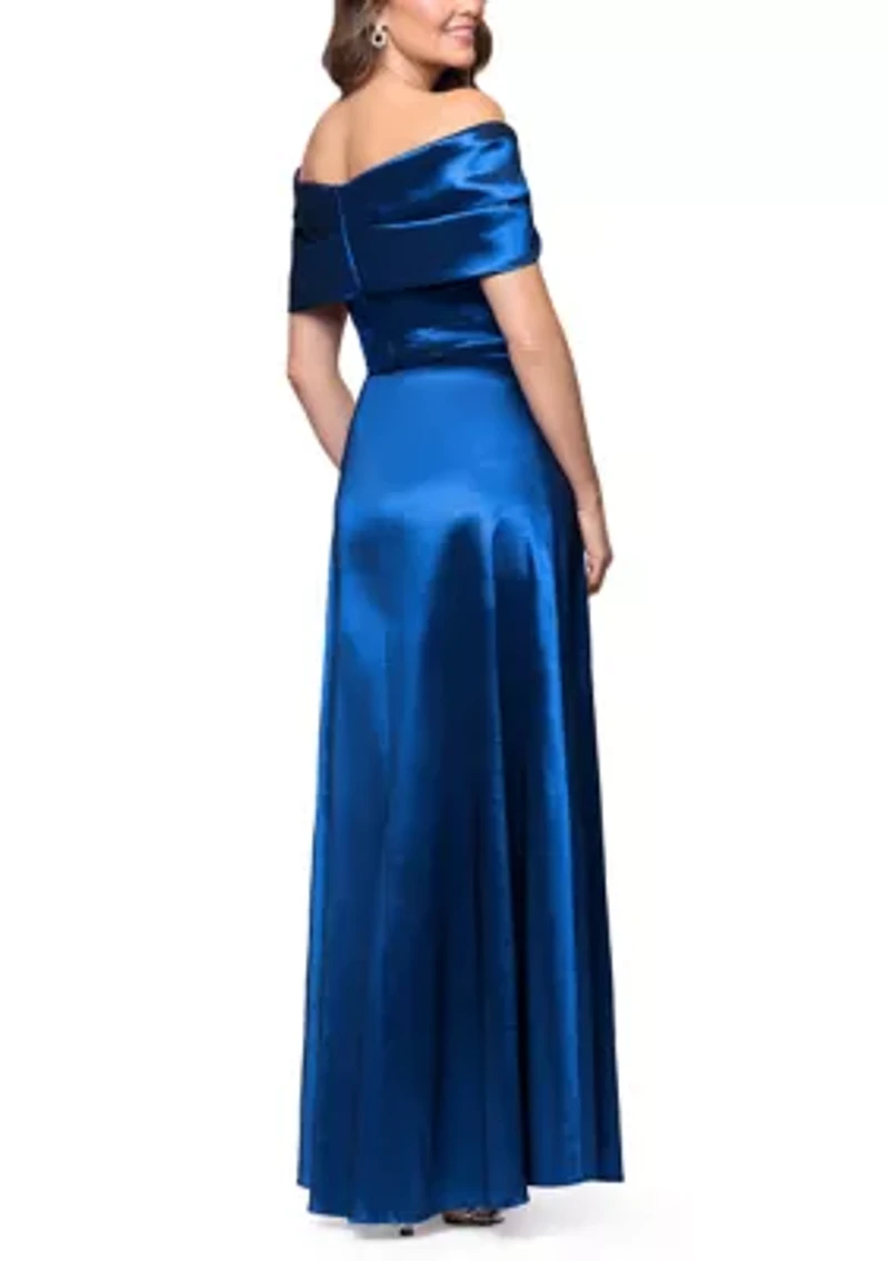 Women's Off Shoulder Twist Neck Gown
