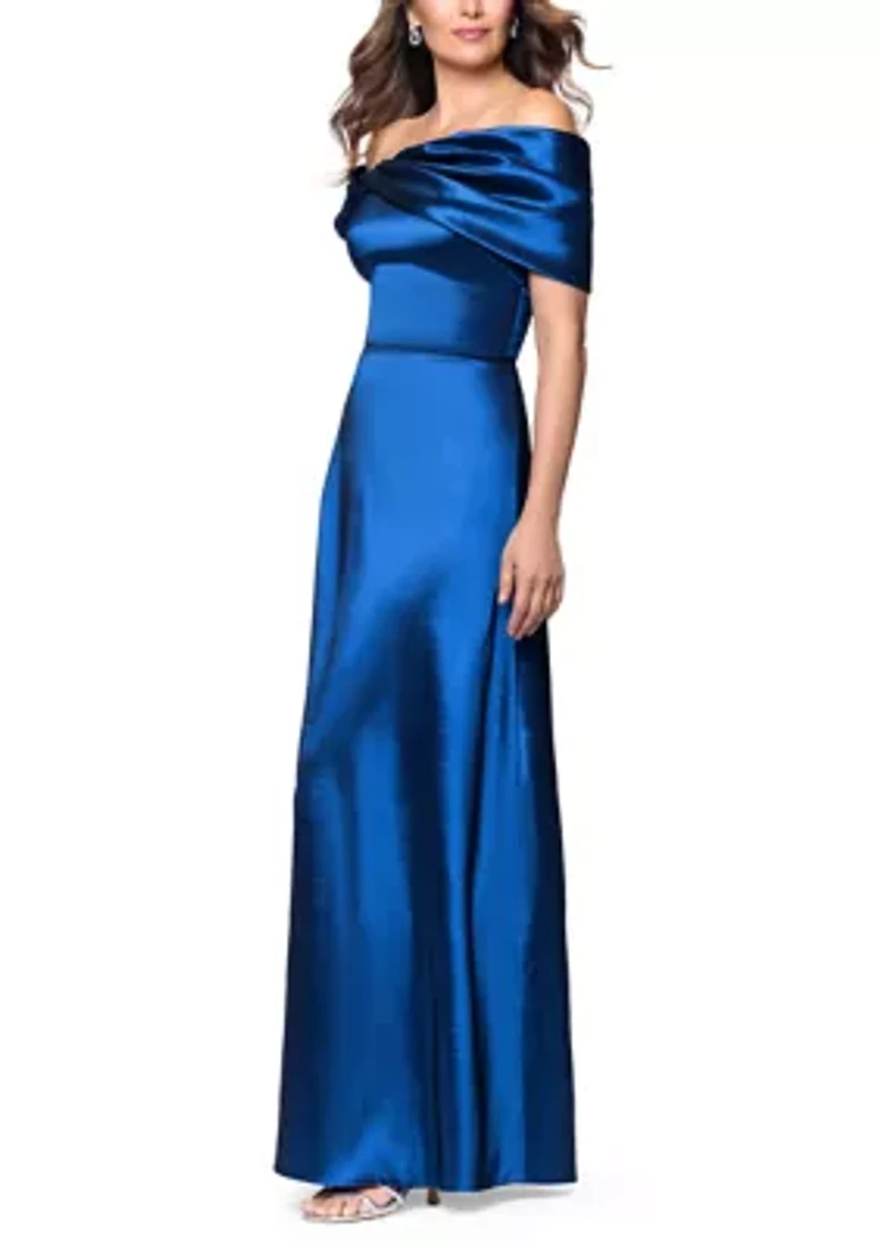 Women's Off Shoulder Twist Neck Gown
