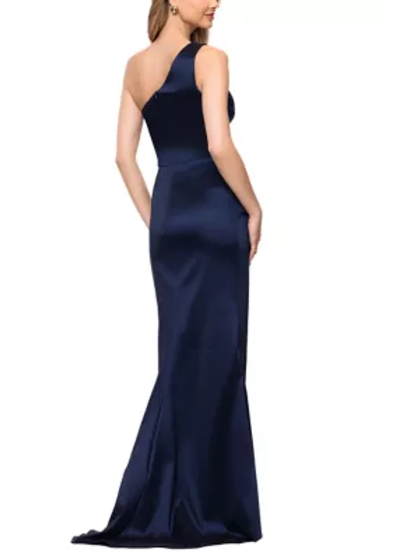 Women's Cascading Ruffle One Shoulder Gown