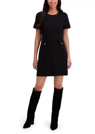 Women's Short Sleeve Mini Dress with Pockets