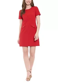 Women's Short Sleeve Mini Dress with Pockets
