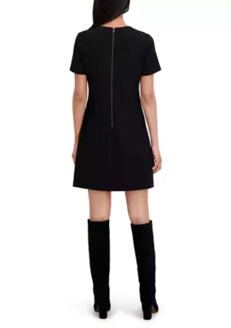 Women's Short Sleeve Mini Dress with Pockets