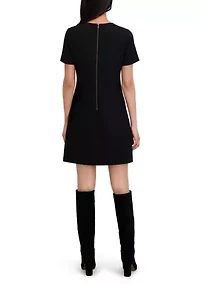 Women's Short Sleeve Mini Dress with Pockets