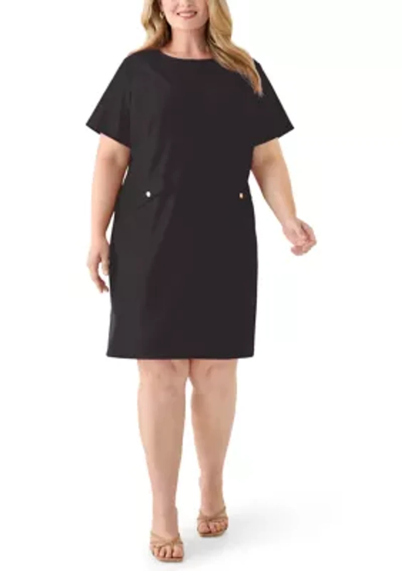 Plus Short Sleeve Mini Dress