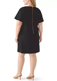Plus Short Sleeve Mini Dress
