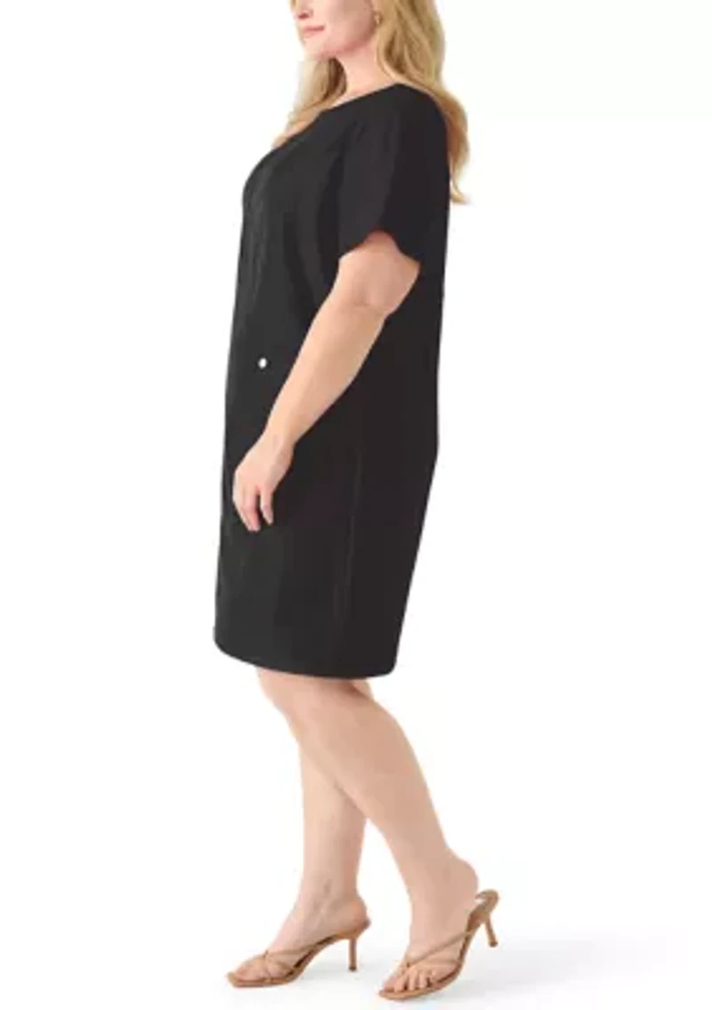 Plus Short Sleeve Mini Dress