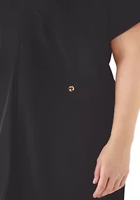 Plus Short Sleeve Mini Dress