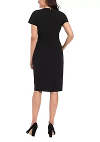 Women's Short Sleeve Bow Mini Dress