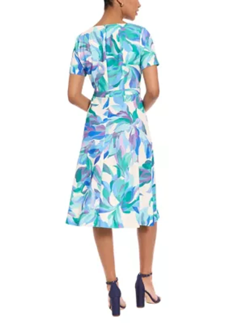 Women's Floral A-Line Midi Dress