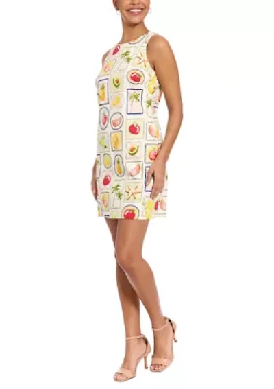 Women's Fruit Print Shift Mini Dress