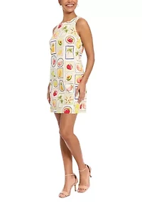Women's Fruit Print Shift Mini Dress