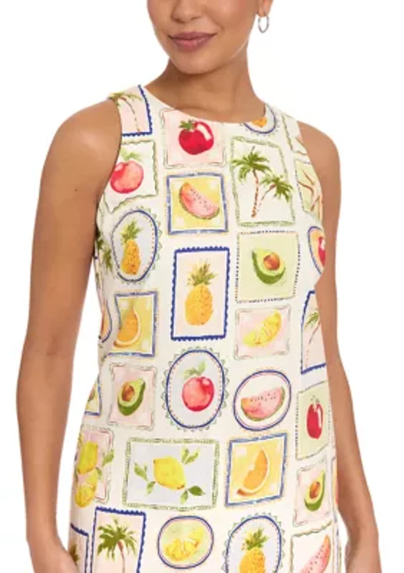 Women's Fruit Print Shift Mini Dress