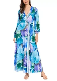 Women's Long Sleeve Floral Maxi Dress