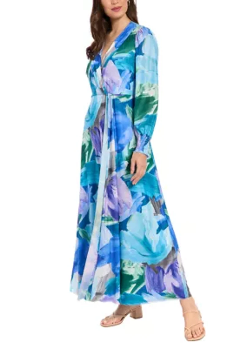Women's Long Sleeve Floral Maxi Dress