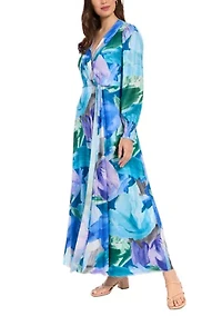 Women's Long Sleeve Floral Maxi Dress