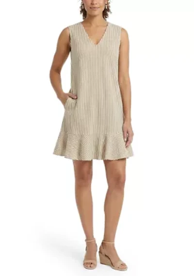 Women's Sleeveless Ruffle Striped Mini Dress