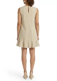 Women's Sleeveless Ruffle Striped Mini Dress