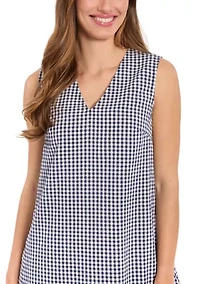 Women's Sleeveless Ruffe Gingham Mini Dress