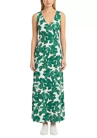 Women's Sleeveless Floral Print Maxi Dress