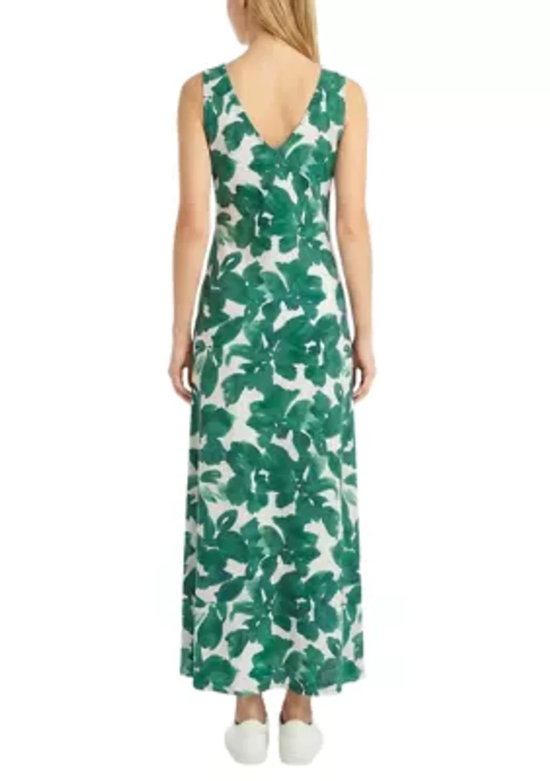 Women's Sleeveless Floral Print Maxi Dress