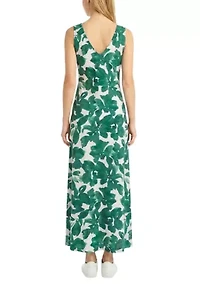 Women's Sleeveless Floral Print Maxi Dress