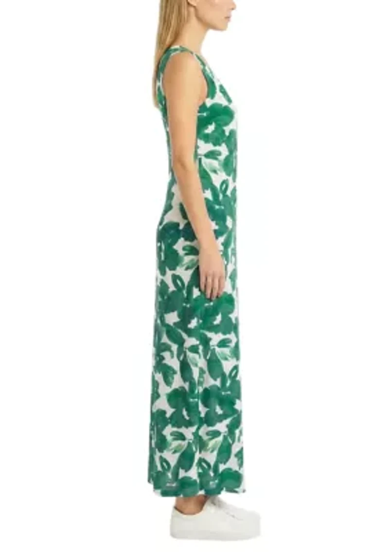 Women's Sleeveless Floral Print Maxi Dress