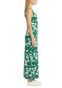 Women's Sleeveless Floral Print Maxi Dress