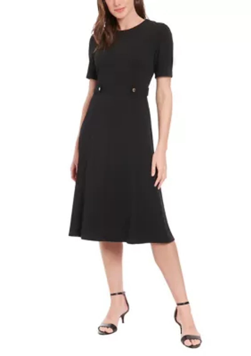 Women's Solid Scuba Crepe Sheath Dress