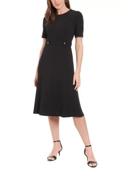 Women's Solid Scuba Crepe Sheath Dress