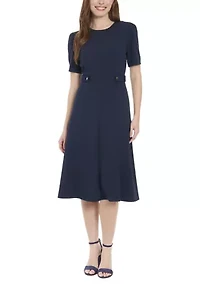 Women's Solid Scuba Crepe Sheath Dress
