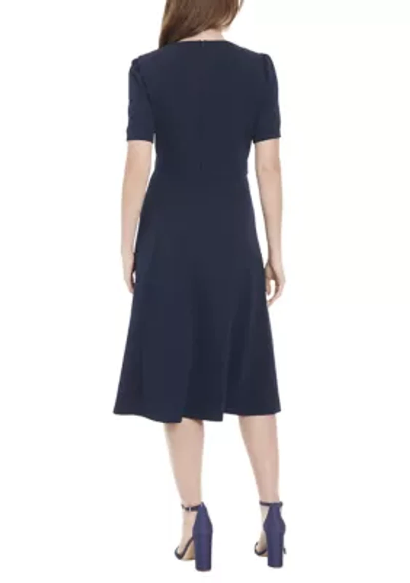 Women's Solid Scuba Crepe Sheath Dress