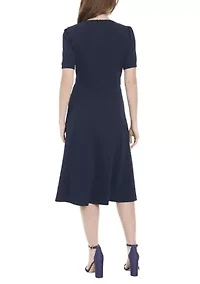 Women's Solid Scuba Crepe Sheath Dress