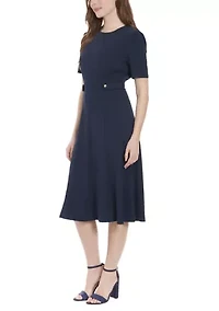 Women's Solid Scuba Crepe Sheath Dress