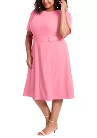 Plus Side Tab Scuba Midi Dress