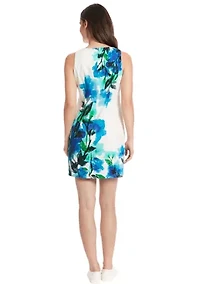 Women's Sleeveless Floral Sheath Dress