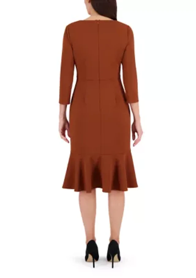 heels with brown dress Cocoa Faux Suede Round Neck Sleeveless Mini Dress main image 0
