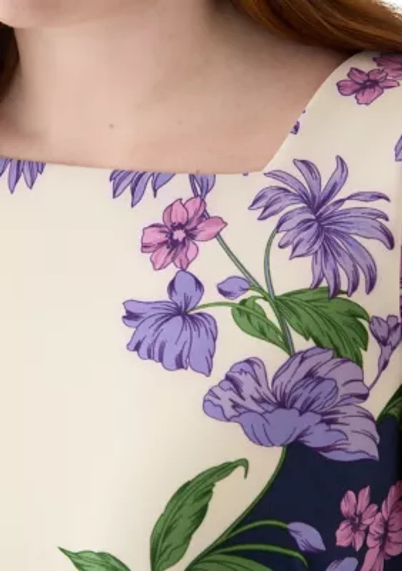 Plus Placement Floral Scuba Midi Dress