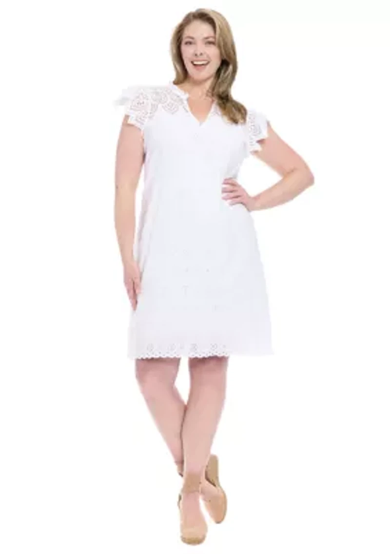 Plus Eyelet Lace A-Line Dress